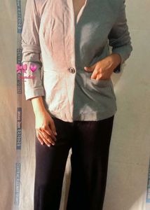 Gray Casual Blazer