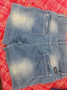 Girls Light Blue Denim Shorts
