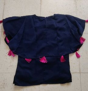 Navy Blue Top/choli with  Tassels