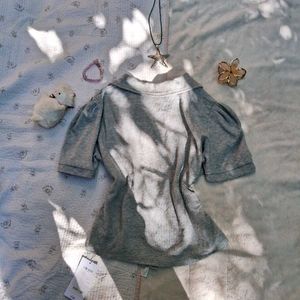 Savana Gray Zip-Up Top