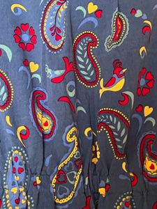 blue Y2k paisley print dress