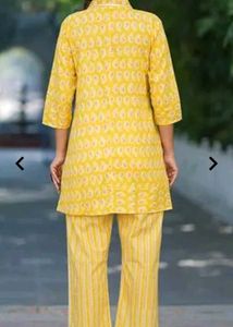 Yellow Printed Kurta Set