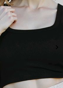 Black Ribbed Tank Top