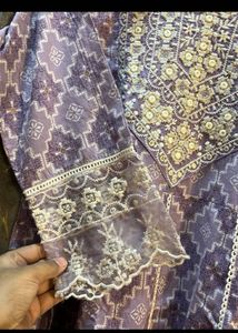 Elegant Lavender Kurta Set With Dupatta