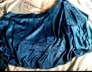 Blue Ruffle Crop Top