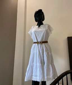 White Dress With Butterfly Sleeves