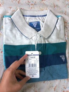 Men Cotton Collar T Shirt (Blue)👕