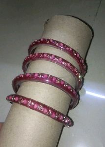 Sparkly Pink Bangles - Set of 4