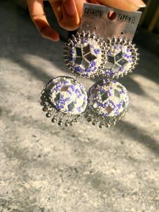 New Collection Jhumka (White &amp; Lavender)