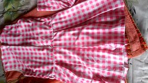 saree with Cute Gingham Dress