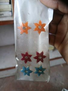 combo of 3 pair Flowers Flower Stud Earrings