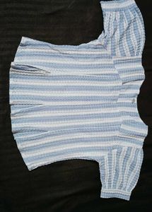 Blue And White Stylish Top