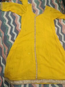Yellow Embellished Kurti Top