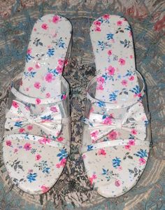 White Printed Sandal For Girls &amp; Women