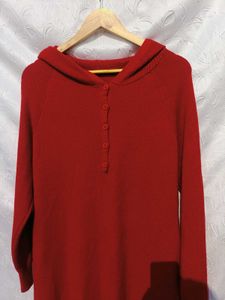 Chic Red Knit Midi Dress ♥️🍒