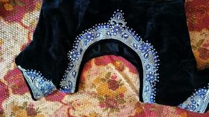 MAGGAM WORK  Black Velvet Blouse