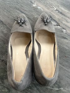 Grey Tassel Loafer Heels