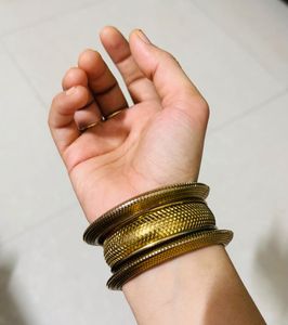 Oxidised Golden Bangle
