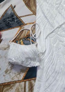 Girls' White Dress with Bow