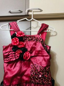 Kids Pink Gown With Net