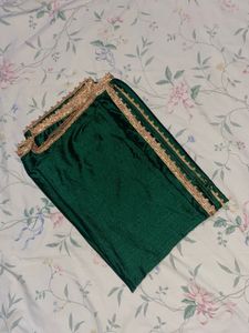 Chiffon Shiny With Golden Lace Dupatta