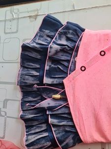 Skirt Top Denim For Kids