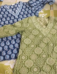 Blue 💙 And Green 💚 Short Kurti
