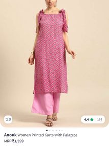 Anouk Women Printed Kurta With Plazzo