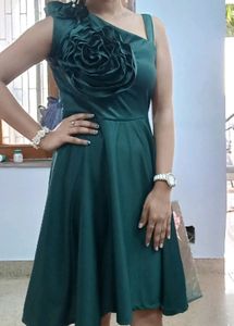 Sleeveless Dark Green Dress For Women
