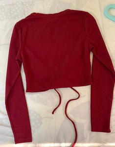 Maroon Cutout Top