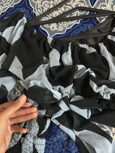 Abstract Print Tiered Maxi Dress