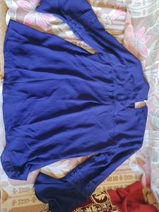 This Is Rayon Navy Blue Stylish Top For Women