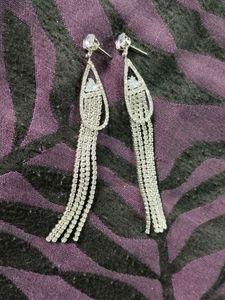 Rhinestone Tassel Drop Earrings