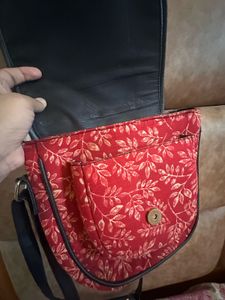 Red Printed Sling Bag (Barely Used)