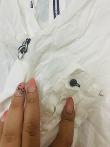 White Sheer Cotton Shirt Oversized