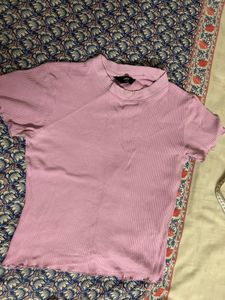 Cute Pink Ribbed Top