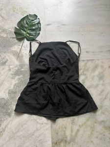 Black Backless Top