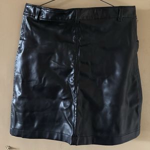 Black Faux Leather Skirt