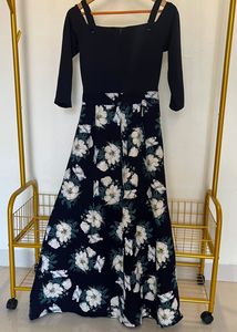 Heavy Quality Blue Floral Maxi Dress