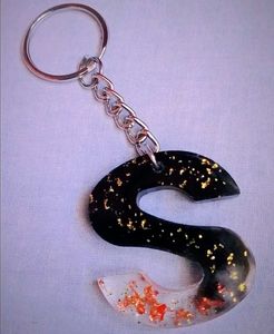 Black Resin Keychain