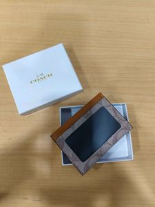Coach Lip Card Case Signature Canvas