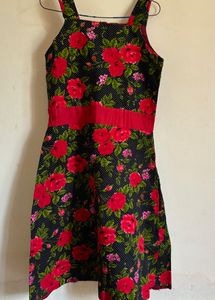 Little Black Dress With Floral Print