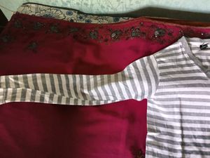 Full Sleeves T-Shirt - White&amp;Grey Striped