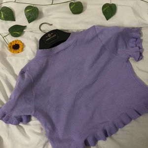 Lilac Ruffle Cardigan