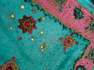 Aqua Embellished Saree with Blouse