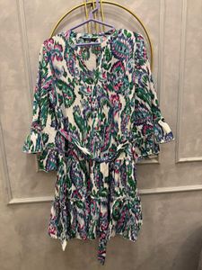 Styli Multi Polyester Flared Printed Dresses