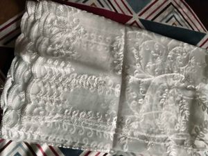 Embroidered White Net Duppata