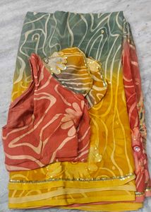 Ombre Saree with Stitched Blouse