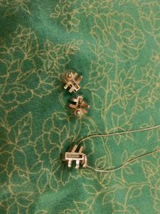 lovely Silver chain with diamond pendant and earri