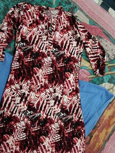 Patterned Long Sleeve Dress